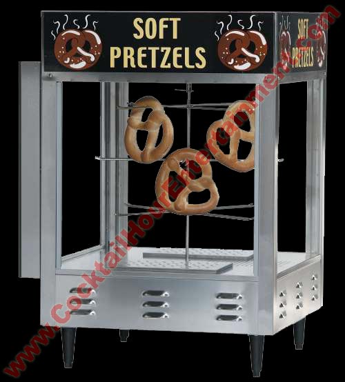 heated pretzel display for soft pretzels